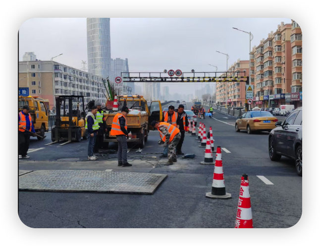 海曙道路维修施工队：城市建设的守护者